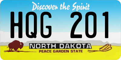 ND license plate HQG201