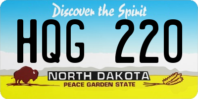 ND license plate HQG220