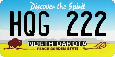 ND license plate HQG222