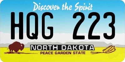 ND license plate HQG223