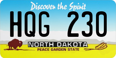 ND license plate HQG230