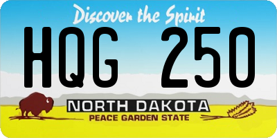ND license plate HQG250