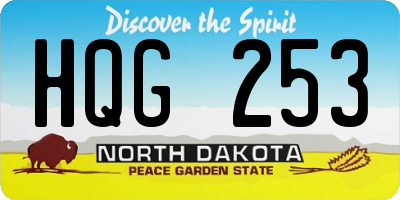 ND license plate HQG253