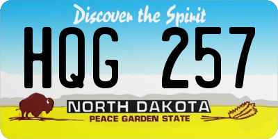 ND license plate HQG257