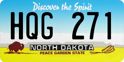 ND license plate HQG271