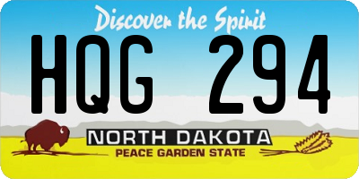 ND license plate HQG294