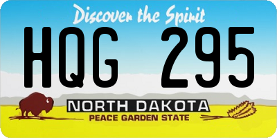 ND license plate HQG295