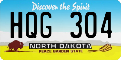 ND license plate HQG304
