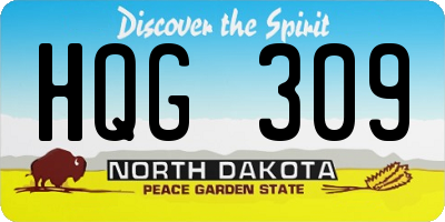 ND license plate HQG309