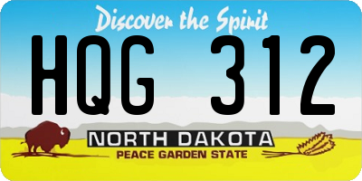 ND license plate HQG312