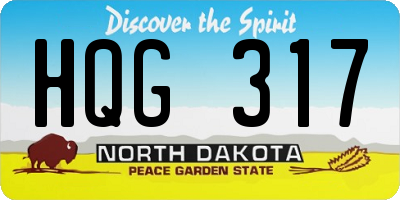 ND license plate HQG317