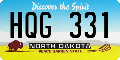 ND license plate HQG331