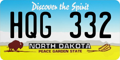 ND license plate HQG332