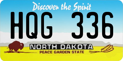 ND license plate HQG336