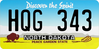 ND license plate HQG343