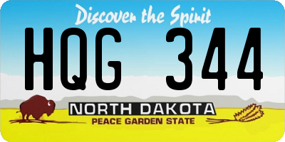 ND license plate HQG344