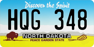 ND license plate HQG348