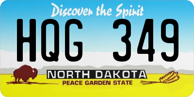 ND license plate HQG349