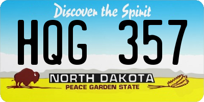 ND license plate HQG357