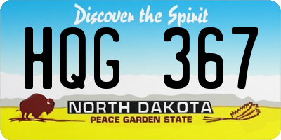 ND license plate HQG367