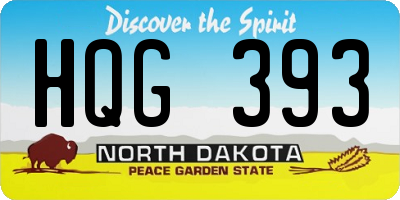 ND license plate HQG393