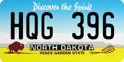 ND license plate HQG396
