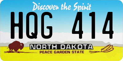 ND license plate HQG414