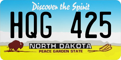 ND license plate HQG425