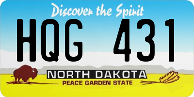 ND license plate HQG431