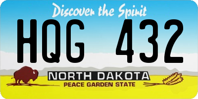 ND license plate HQG432