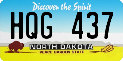 ND license plate HQG437