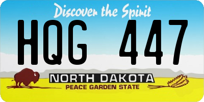 ND license plate HQG447
