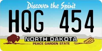 ND license plate HQG454
