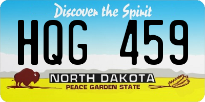 ND license plate HQG459
