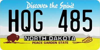 ND license plate HQG485