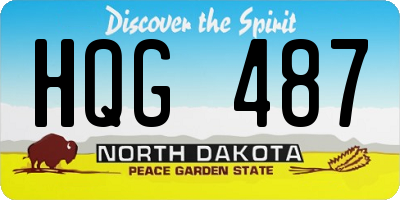 ND license plate HQG487