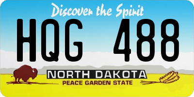 ND license plate HQG488