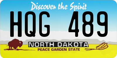 ND license plate HQG489