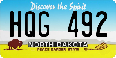 ND license plate HQG492