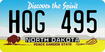 ND license plate HQG495