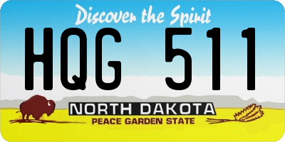 ND license plate HQG511