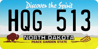 ND license plate HQG513