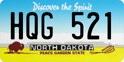 ND license plate HQG521