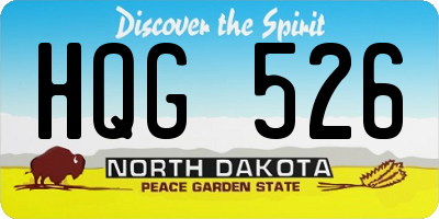 ND license plate HQG526