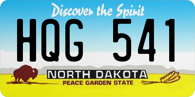 ND license plate HQG541