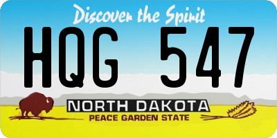 ND license plate HQG547