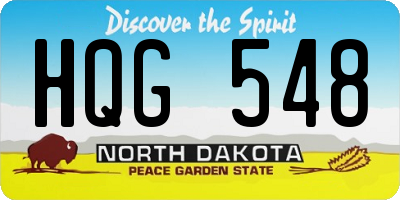 ND license plate HQG548