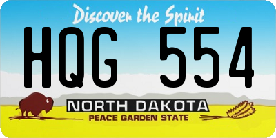 ND license plate HQG554