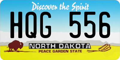ND license plate HQG556