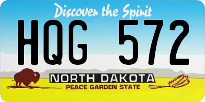 ND license plate HQG572